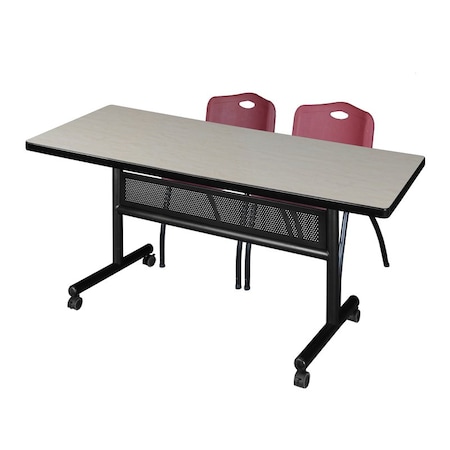 Kobe Rectangle FlipTop Table, 72" W, 29" H, Laminate Top, Maple MKFTM7230PL47BY